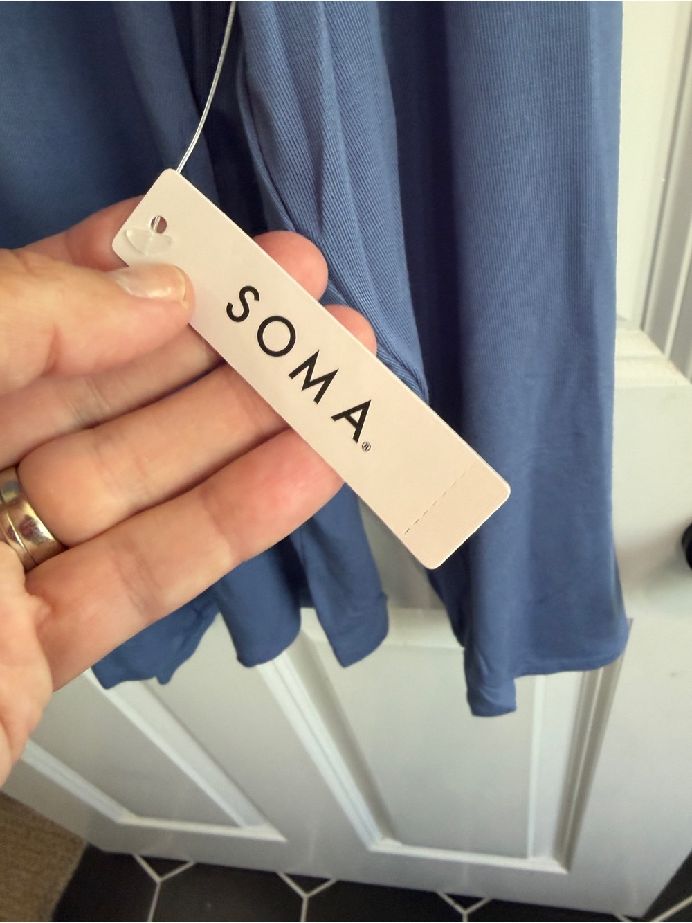 New w tags Soma size L Cool Nights lounge pajama Long Sleeve tee in Slate Blue. - Picture 4 of 7